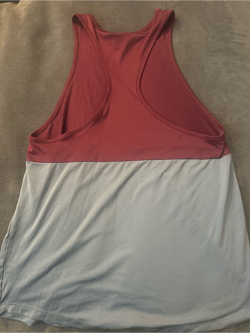 PINK Victoria's Secret Two-Tone Racerback Tank - Maroon & Light Blue - Picture 3 of 3